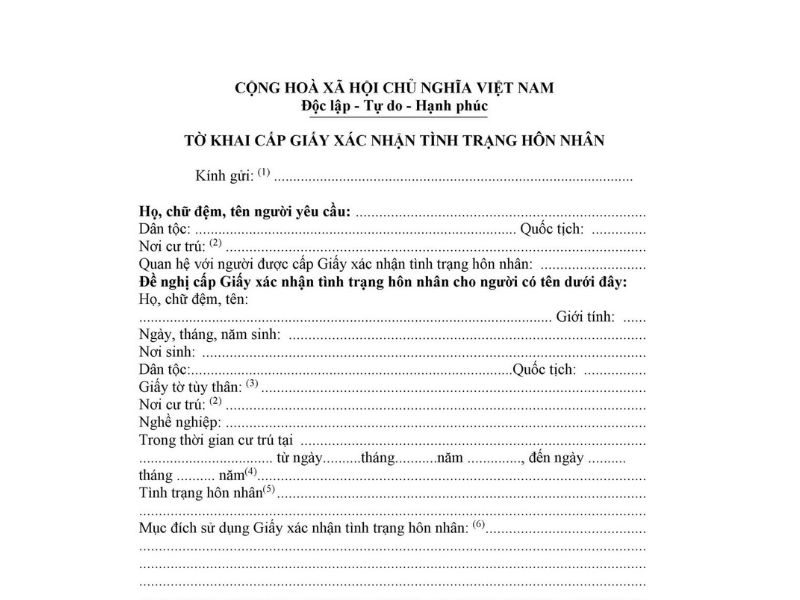 Giấy xác nhận tình trạng độc thân để làm gì? 