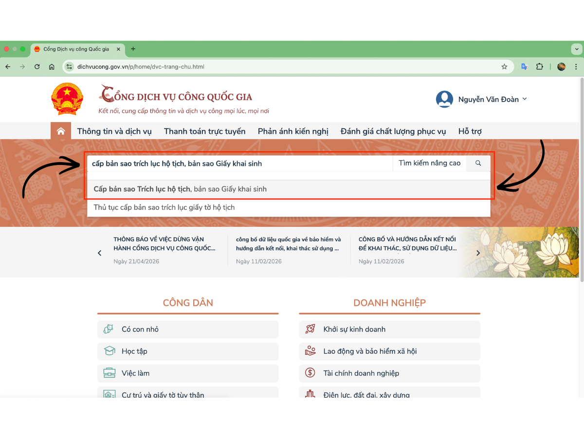 Thủ tục trích lục giấy đăng ký kết hôn online