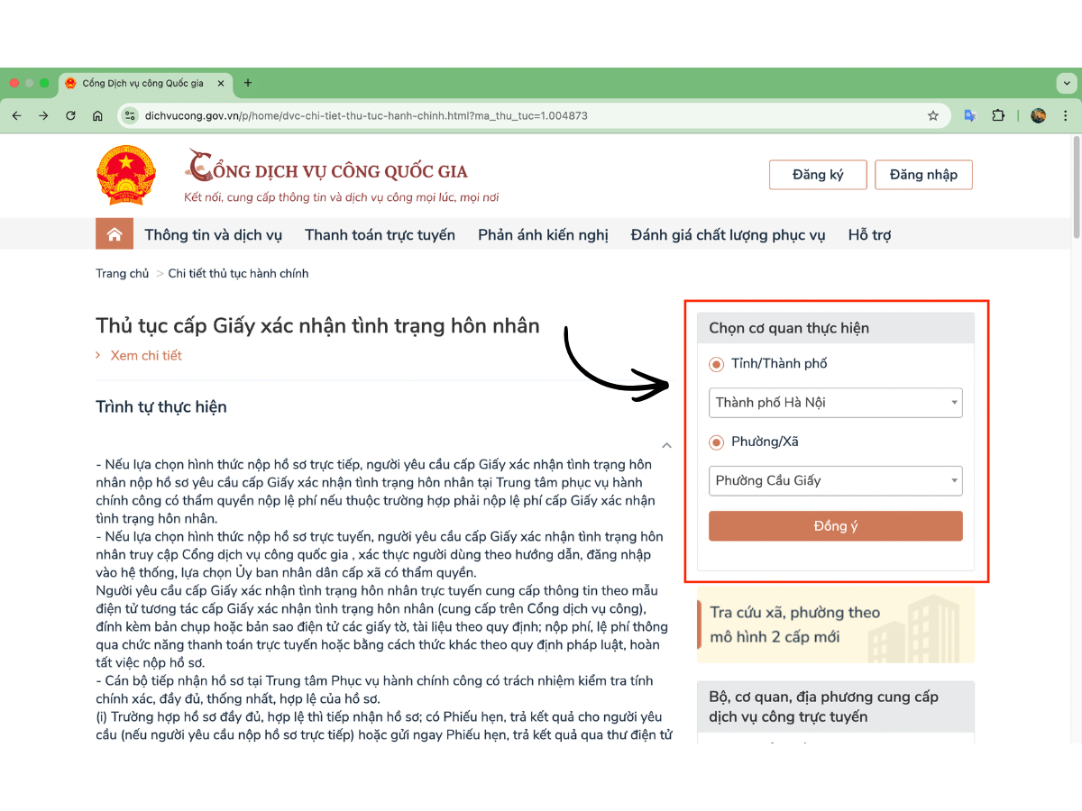 Xác nhận tình trạng độc thân online