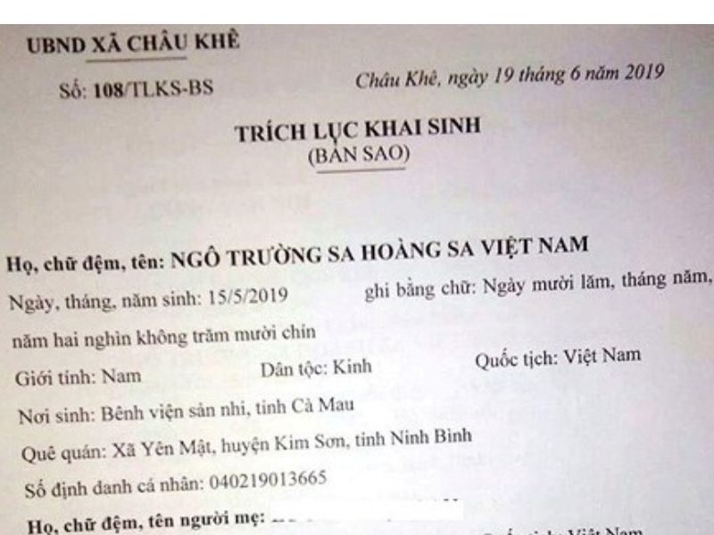 Cách xin trích lục khai sinh online