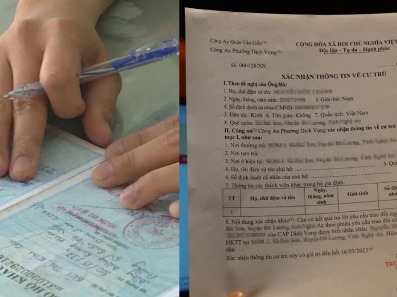 Xin xác nhận thông tin cư trú