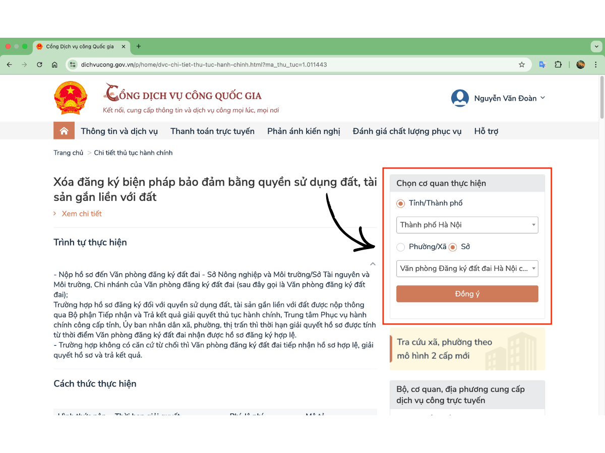 Xóa thế chấp nhà đất online