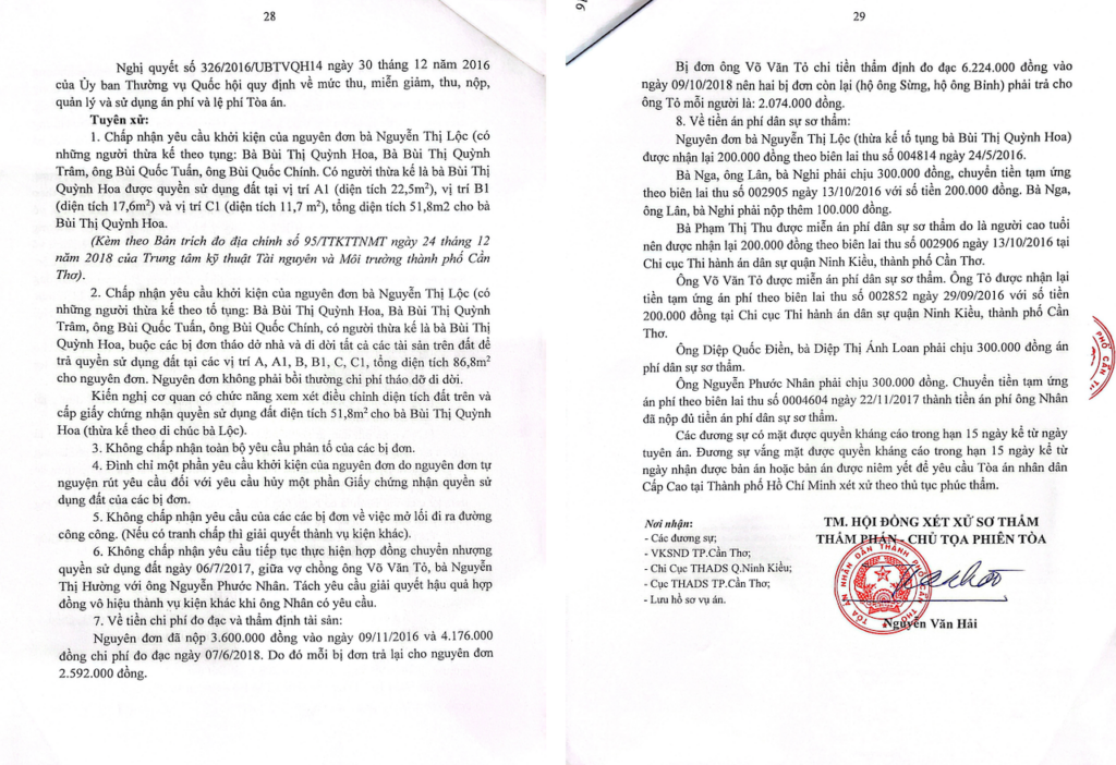 Bản án đòi lại quyền sử dụng đất mới hiện nay