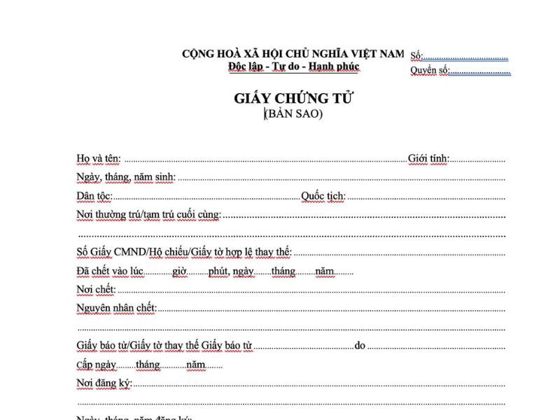 Thủ tục xin trích lục khai tử