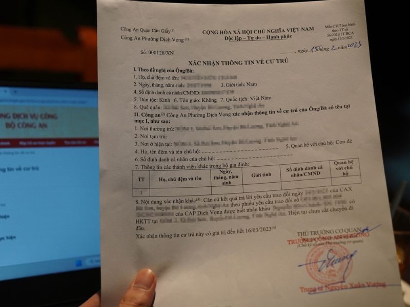 Giấy xác nhận nơi cư trú là gì?