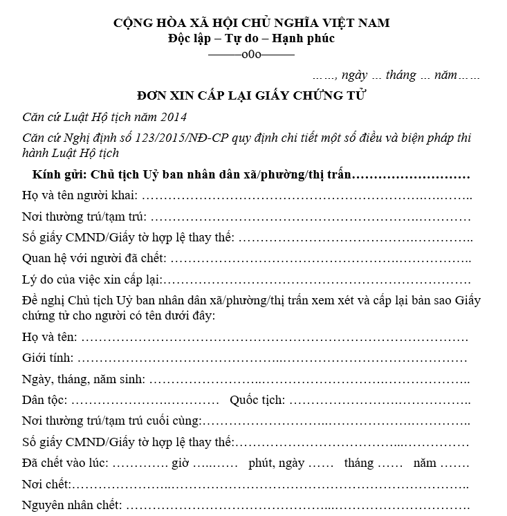 Thủ tục xin giấy chứng tử